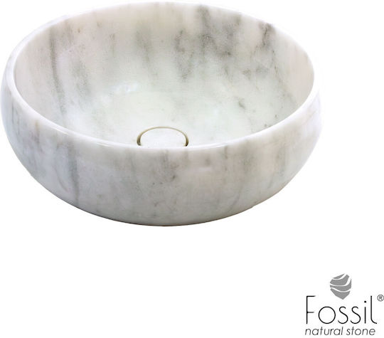 Fossil Επικαθήμενος Νιπτήρας Μαρμάρινος 42x42x14cm Carrara Nuovo Fossil Επικαθήμενος Νιπτήρας Μαρμάρινος 42x42x14cm Carrara Nuovo