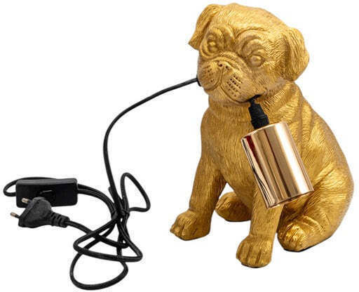 Polyester Gold Lampe Hund 13x19,5x22,5cm Polyester Gold Lampe Hund 13x19,5x22,5cm