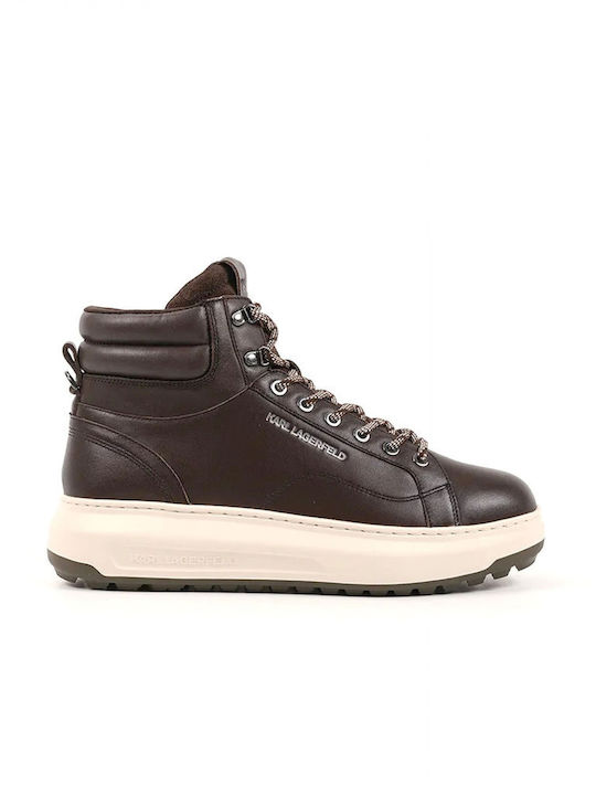 Karl Lagerfeld Kapri Lug Leather Brown Men's Boots