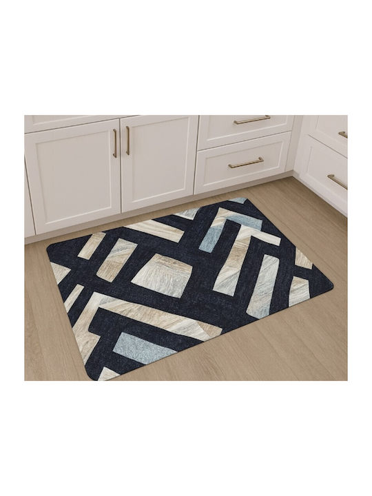 Galifas Rectangular Kitchen Mat with Anti-slip Underlay Elegant Petals 50x80εκ.