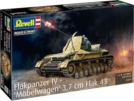 Assembly Model Revell Tank Flakpanzer Iv Möbelwagen 3.7cm Flak 43 144 Pieces