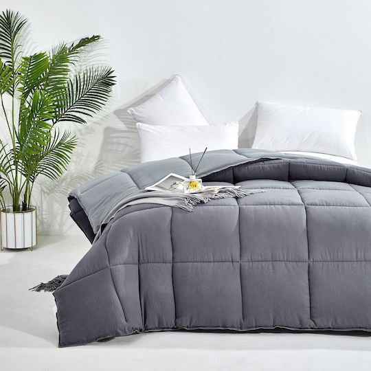 Mattex Duvet Queen with Microfiber Filling 220x240cm Dark Grey-grey 450 GSMGsm 11 togs Togs
