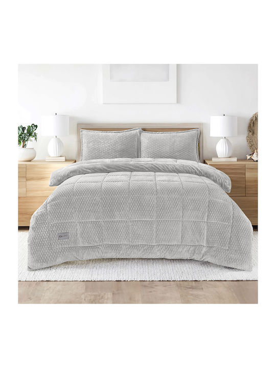 Lino Home Duvet Cover Queen 220x240cm Lofti Silver