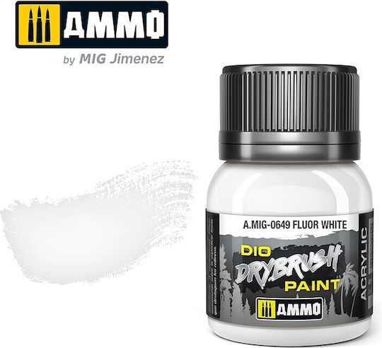 Ammo Drybrush Χρώμα Μοντελισμού Fluor White 40ml