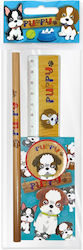School Set Puppy 1 Eraser 1 Sharpener 1 15 Cm Ruler 1 Pencil 1 Mini Notepad School Set Puppy 1 Eraser 1 Sharpener 1 15 Cm Ruler 1 Pencil 1 Mini Notepad