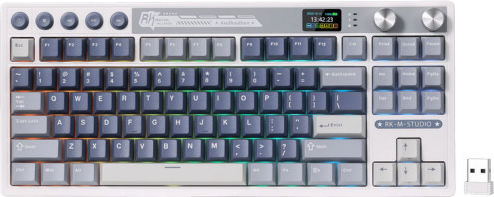 Royal Kludge RK M87 Wireless Gaming Mechanical Keyboard 75% with Custom Cream switches and RGB lighting (English US) Blue