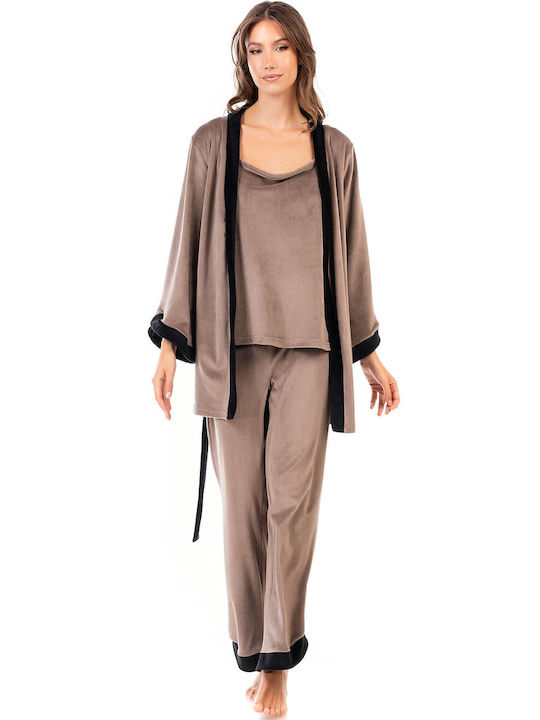 Secret Point Winter Damen Robe mit Pyjama Cigar