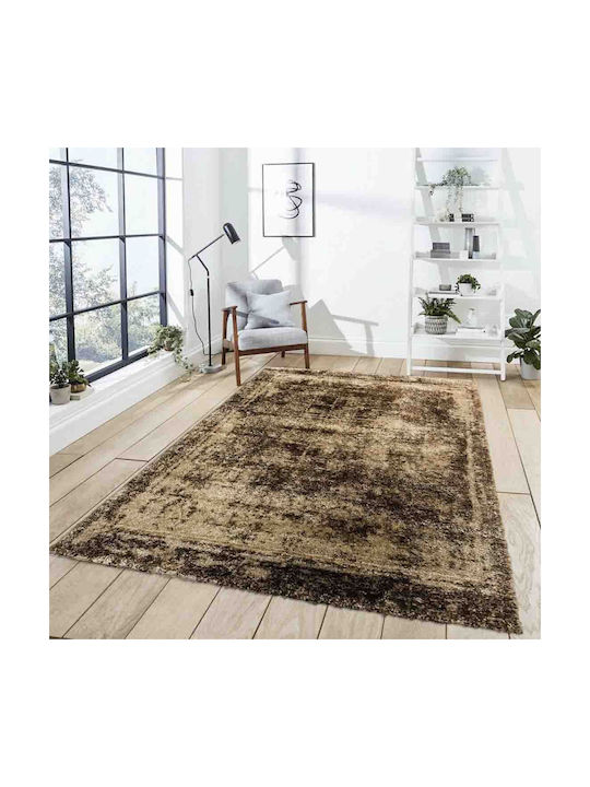 Jasmine Js Teppich Rechteckig Zottelig Synthetisch,Polyester/Cotton/Leather Camel Brown