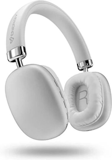 Style Ασύρματα Bluetooth Over Ear Ακουστικά Ασημί