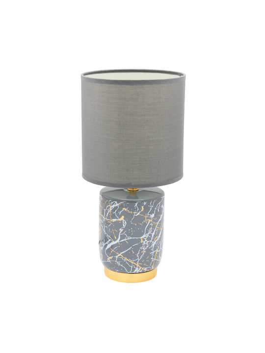 Keskor Ceramic Table Lamp for Socket E14 with Gray Shade and Base