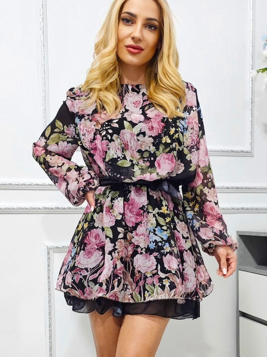 Mini Φούστα Φάκελος Floral Black Floral