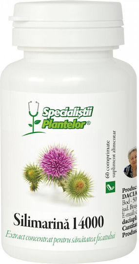 Supliment Alimentar Specialiști Plante Silimarină 14000 Comprimate Extract Concentrat Sănătatea Ficatului