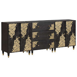 vidaXL Ντουλάπι Μπάνιου 180x33x75cm Μαύρο 3310158
