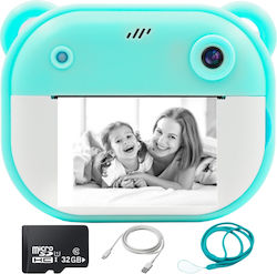 Smartic Kids Camera Hd 1080p Resolution 1200mah Battery 2.0 Inch Screen 32 Gb Memory Card Instant Print Function Built-in Games Mp3 Selfie Mode Usb Type-c Turquoise Smartic Kids Camera Hd 1080p Resolution 1200mah Battery 2.0 Inch Screen 32 Gb Memory Card Instant Print Function Built-in Games Mp3 Selfie Mode Usb Type-c Turquoise