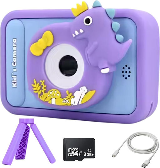 Cameră Pentru Copii Smartic Hd Rezoluție 1080p Baterie 600mah Ecran 2.4 Inch Card Memorie 32 Gb Jocuri Incorporate Mp3 Mod Selfie Usb Type-c Violet