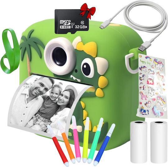 Smartic Cameră Instant Full HD 1080p Rezoluție Baterie 800mAh Ecran 2.4 Inch Card Memorie 32 Gb Funcție Imprimare Instant Joc Încorporat 3 Role Imprimare Mp3 Mod Selfie 5 Filtre