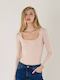 Damen-Bodysuit Quadratischer Dekolleté Beige 16448