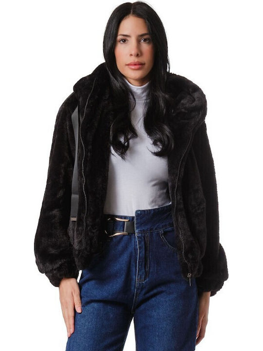 Silia D Scurtă Blană de damă Black