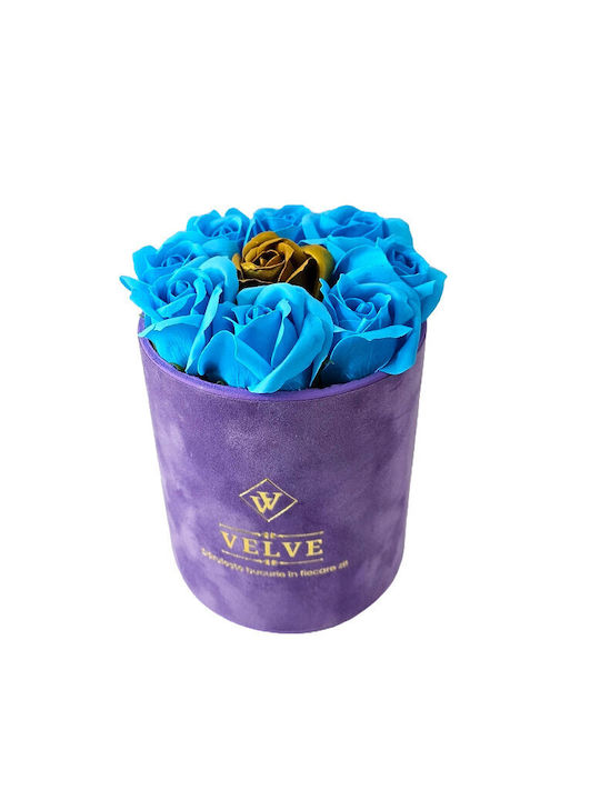 Velvet Floral Arrangement 9 Soap Roses In A Pur...