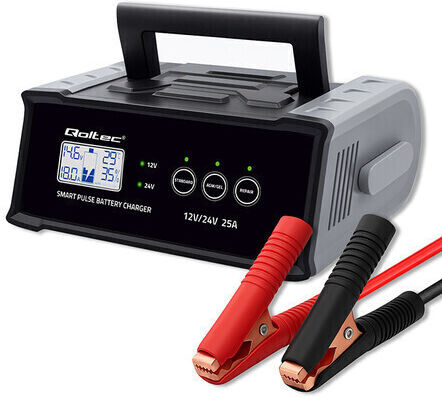 Qoltec Car Battery Charger 12/24V 25A