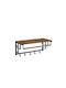 Agățătoare De Perete Metalică Cu 5 Compartimente Gri 66x28x30cm