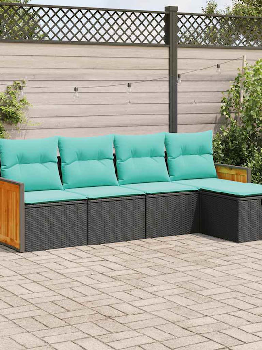 Corner Outdoor Sofa Rattan with Cushions 55x55x...