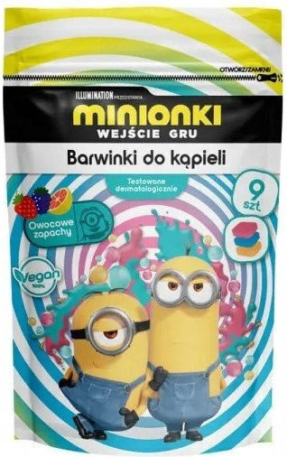Minion Bath Coloring Bath Salts 9x16g Blackberry Pomelo Strawberry