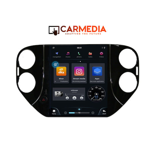 Carmedia Auto-Audiosystem für Volkswagen Tiguan 2004-2016 (Bluetooth/USB/AUX/WiFi/GPS/Apple-Carplay/Android-Auto) mit Touchscreen 9.7"