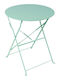 Bistro Sitting Room Outdoor Foldable Metal Table Mint Shade 60x60x71cm