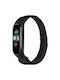 Каишка Кожа Черен (Mi Smart Band 5/Ми Смарт Банд 6Хуавей Банд 4)