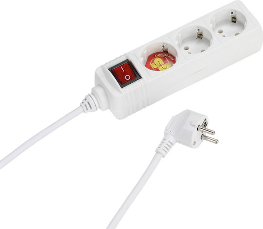 Vivanco 3way Steckdosenleiste 3 Positionen mit Schalter und Kabel 1.4m