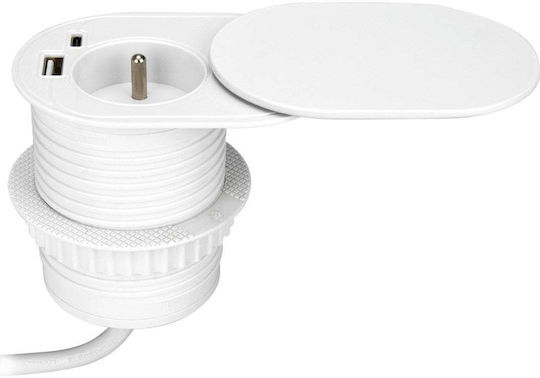Orno Steckdosenleiste mit 2 USB-A, USB-C und Kabel 1.9m