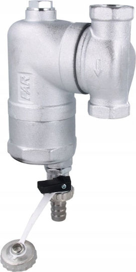 Afriso Far 202 Chrome Plated Dirt Separator Magnet Drain Valve Movable Connections Rp1'' Maximum Flow 2.5 M3/h