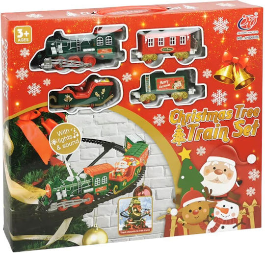 Electric Christmas Train 80 Cm Lighting & Music Base Placement On Tree
