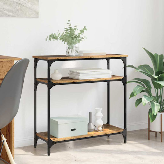 Console Table Wood & Metal Old Wood L75xW29xH75cm