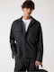 Long Sleeve Overshirt In Regular Fit Grey Melange