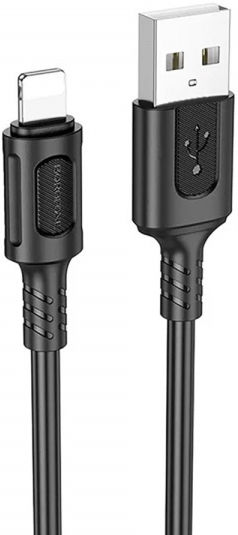 Borofone Редовна USB-A към Lightning кабел 18W Черен 1м