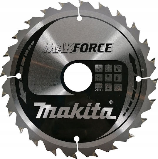 Makita Makforce Cutting Disc Wood Hole Diameter 165mm with 24 Teeth 1pcs