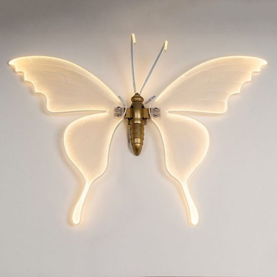 Illuminated Christmas Figure Butterfly White Height 100cm Hanging Motion