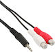 InLine 3.5mm Male Audio Cable - 2x RCA Female Black 3m