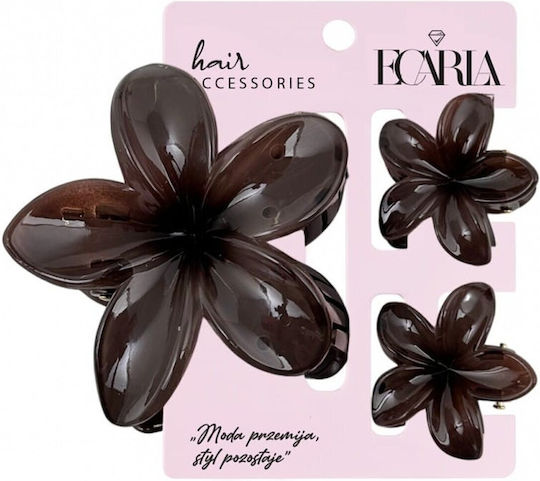 Ecarla 3-in-1 Hair Clip Set Ombre Flower Xl + 2 Pcs Mini Clips Sp427 1 Pack 3 Pcs