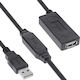 Manhattan USB 2.0 Кабел USB-A мъжки - USB-A мъжки 15м