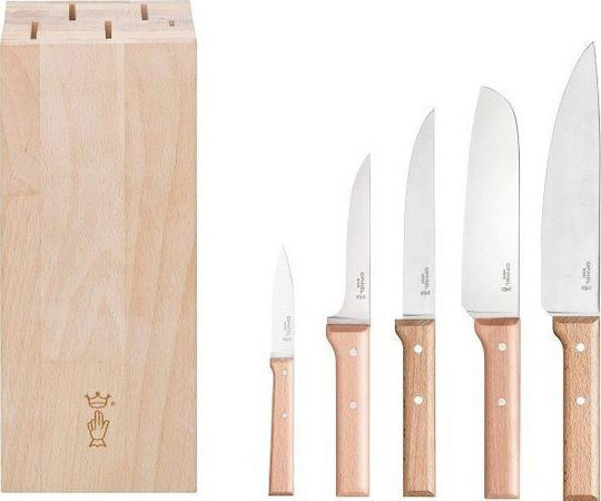 Opinel Parallele Messerset mit Block aus rostfreiem Stahl