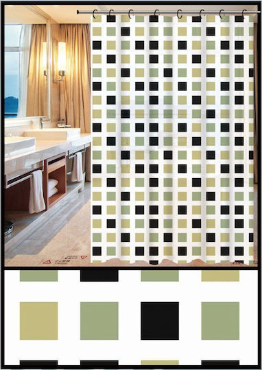 Sourcing Map Stoff Duschvorhang 180x180cm
