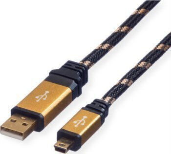 Roline USB 2.0 Kabel USB-A-Stecker - Mini-USB-A-Stecker Gold 0.8m