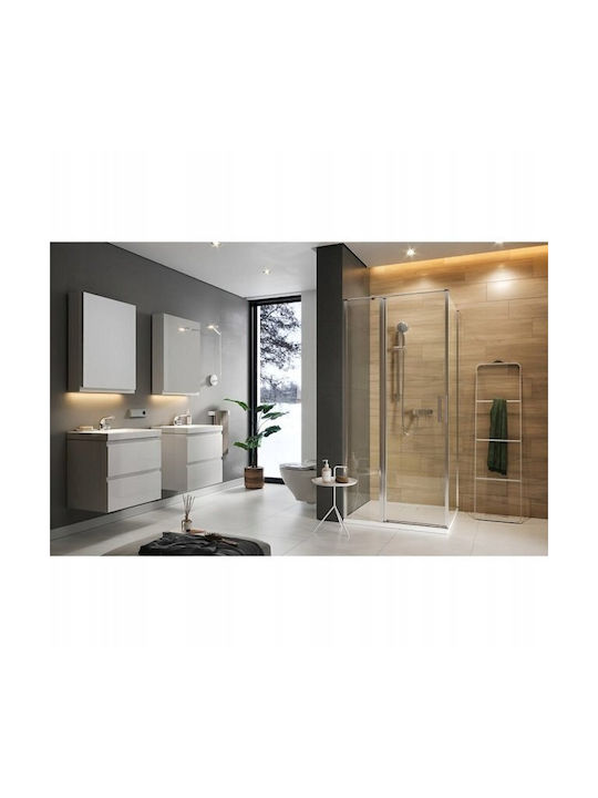 Cersanit Kabine für Dusche mit Aufklappbar Tür 80x195cm
