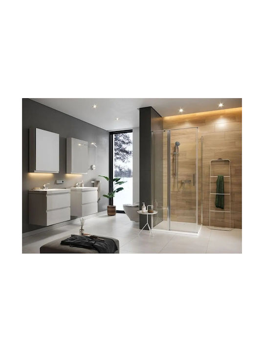 Cersanit Kabine für Dusche mit Aufklappbar Tür 80x195cm