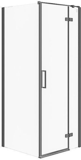 Cersanit Kabine für Dusche mit Schieben Tür 80x80x195cm Schwarz