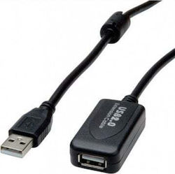 Καλώδιο Usb Secomp Value Καλώδιο Επέκτασης Usb 2.0 Ενεργό Επαναλήπτη Μαύρο 5 M