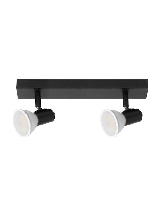 Orno Double Spot with Socket GU10 in Black Color